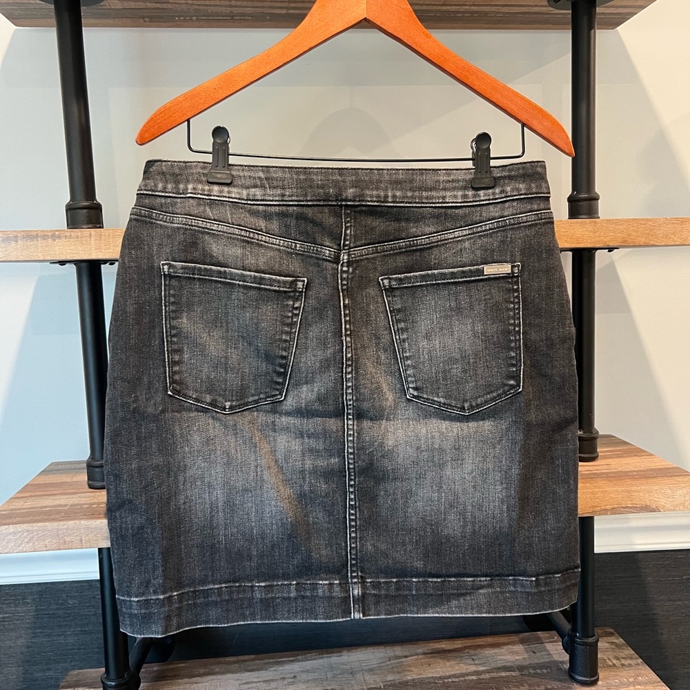 White House Black Market Denim Button-Front Skirt - Picture 6 of 11